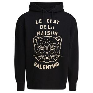 VALENTINO Le Chat de la Maison Graphic Hoodie Men BLACK Sweaters & Cardigans